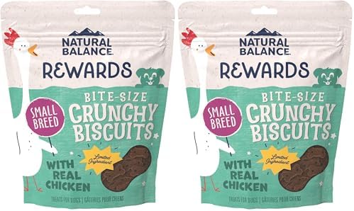 Natural Balance Limited Ingredient Rewards Crunchy Biscuits, Bite-Size Grain-Free Dog Treats for Small-Breed Dogs, Made with Real Venison, 8 Ounce (Pack of 1)
