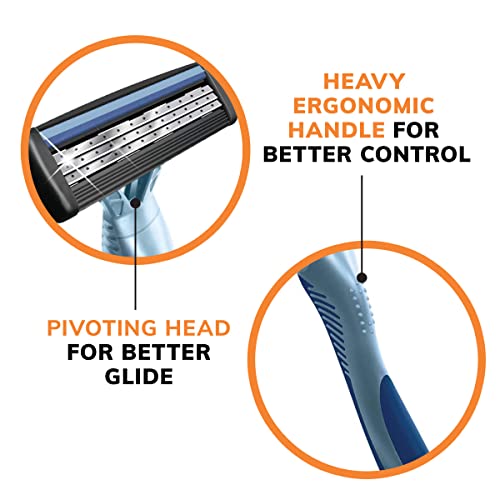 BIC Flex 3 Men's Disposable Razors, 3-Blade, Smooth Shave, 8-Pack | Pivoting Head for Easy Control | Lubricating Aloe Strip for Comfort | Ergonomic Handle for Better Grip
