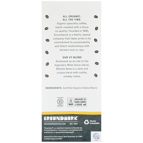 GROUNDWORK B*tches Brew Whole Bean Coffee Dark Roast Blend - USDA Organic Signature Blend Coffee Beans - 12oz Bag (Pack of 1)