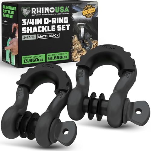 Rhino USA D Ring Shackles (2-Pack) - 41,850lb Break Strength