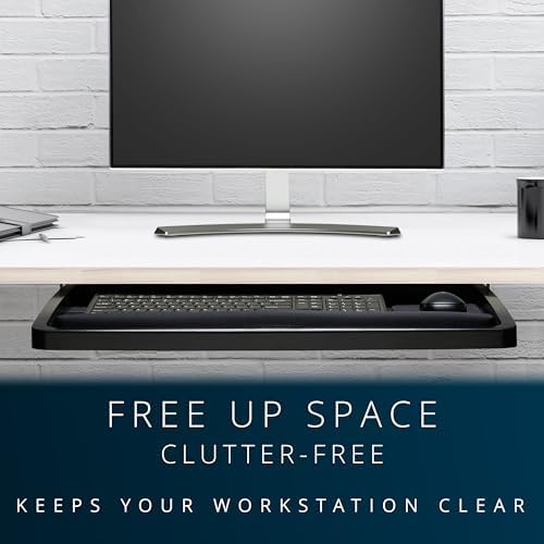 Kensington Keyboard Tray Under Desk, SmartFit Ergonomic Slide-Out Keyboard Drawer with Cable Management, Extra-Wide Height Adjustable Keyboard Holder