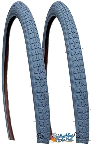 Pair Of Primo Gray 24 x 1-3/8" wheelchair Street Tire # C-63G, Gray