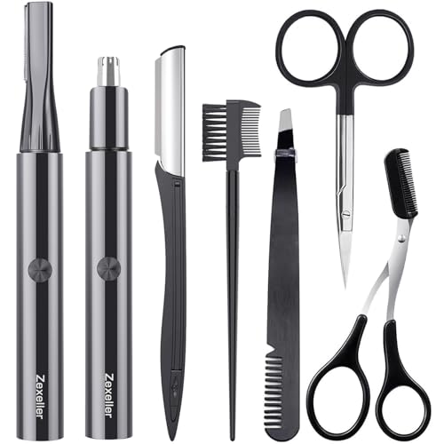 Electric Nose Hair Trimmer Eyebrow Trimmer for Men Women, 7-in-1 Painless Facial Grooming Kit