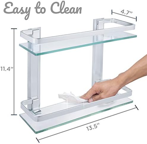 Comfecto 2-Tier Bathroom Glass Shelves