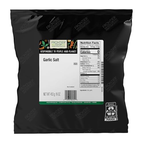 Frontier Co-op Garlic Salt with Parsley, 1lb Bulk Bag - Coarse Grind, Natural Garlic Salt Seasoning for Meat, Vegetables, Soups and More, Kosher