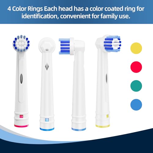 Replacement Toothbrush Heads Compatible with Oral B Braun | Professional 4Pack Electric Toothbrush Replacement Brush Heads for Oral-B Pro Precision Clean and More,Soft Dupont Bristles