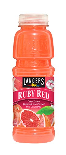 Langers Ruby Red Grapefruit Juice Cocktail, 15.2 Fl Oz (Pack of 12)
