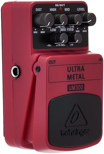 Behringer ULTRA METAL UM300 Heavy Metal Distortion Instrument Effect Pedal, Pink