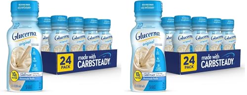 Glucerna Original Nutrition Shake to Support Blood Sugar Management | Diabetes Care Shake, 10g Protein, Ready-to-Drink Meal or Snack Replacement for Adults, 180 Calories, Vanilla, 24 Pack