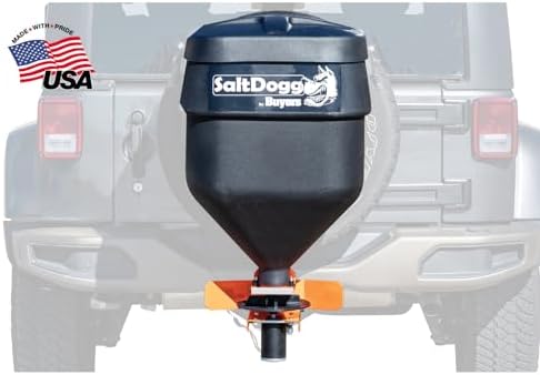 Buyers Products SaltDogg TGSUV1B Tailgate Salt Spreader, 4.4 Cu Ft / 331 lb Capacity, Hitch Mount, for SUV & Pickup Truck, Gravity Feed w/ Manual Gate