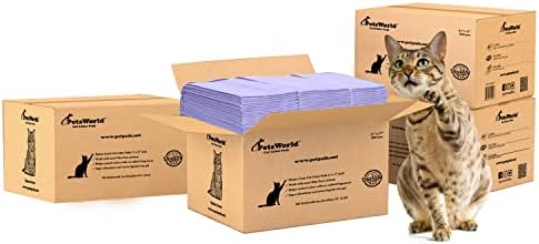 PetsWorld Universal Fit Cat Pad Refills for Litter Box, Fresh Scent, Odor Control, Pack of 200