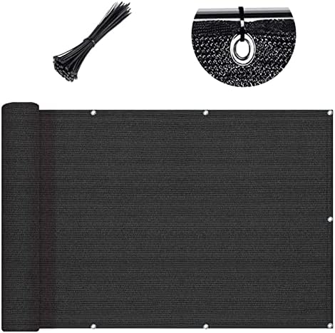 SUNLAX 3'x10' Black Balcony Privacy Screen Fence Windscreen 90% UV Block