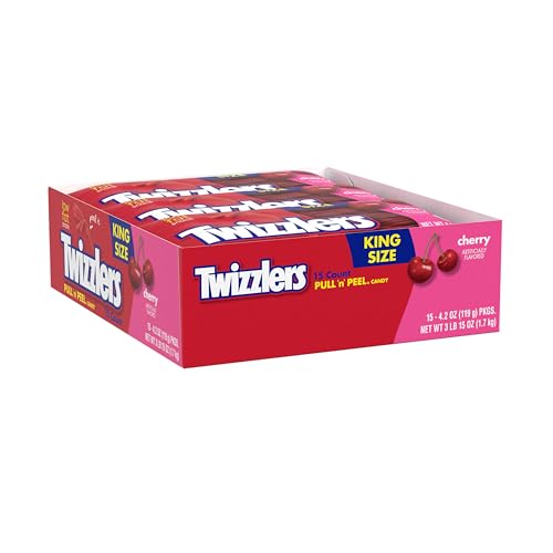 Twizzlers, Pull 'N' Peel Cherry Flavored Licorice Style, Chewy Candy Bag, 14 Ounce