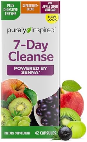 Purely Inspired 7-Day Detox Cleanse - Digestive Enzymes & Probiotics | Whole Body Cleanse & Detox Pills for Women & Men, Powered with Senna Leaf
