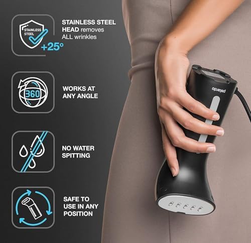 Polardo Travel Garment Steamer - Compact Portable Handheld Clothes Steamer with 360° Anti-Spill Technology
