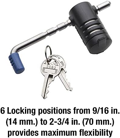 Master Lock Adjustable Coupler Lock Stainless Steel Trailer Hitch 2847DAT | Keyed trailer hitch helps secure RVs, trailers & towing gear