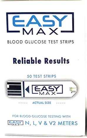 EASYMax Blood Glucose Test Strips Mail Order box 50 Ct.