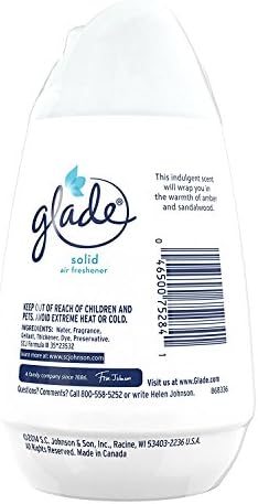 Glade Solid Air Freshener, Deodorizer for Home and Bathroom, Cashmere Woods, 6 Oz