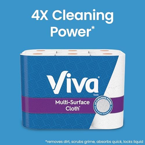 Viva Multi-Surface Cloth Paper Towels, 24 Double Rolls, 110 Sheets Per Roll (4 Packs of 6)
