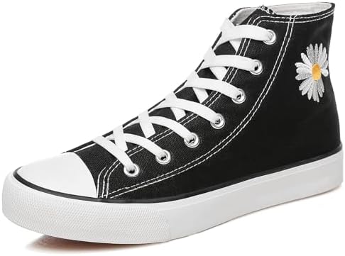 Womens Canvas Sneakers High Top Lace ups Casual Walking Shoes