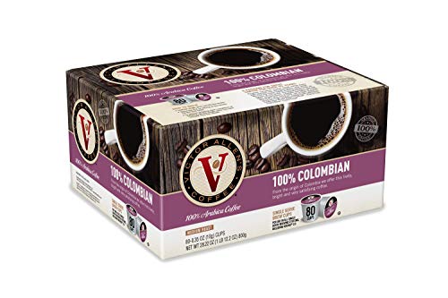 Victor Allen's Coffee 100% Colombian and Donut Shop Blend, Medium Roast, 80 Count, Single Serve Coffee Pods for Keurig K-Cup Brewers