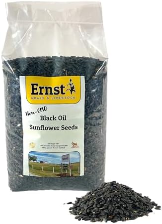 Ernst Grain & Livestock Black Oil Sunflower Seeds - Birdseed for Outside Feeders Wild Bird Food - Ideal Bird Seed for Cardinals