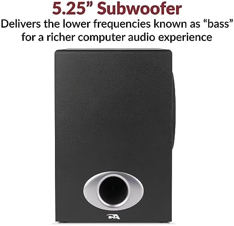 Cyber Acoustics CA-3610 2.1 Multimedia Speaker System with Subwoofer, Perfect Computer Speakers for PC or Mac, Great for Music, Movies, and Gaming