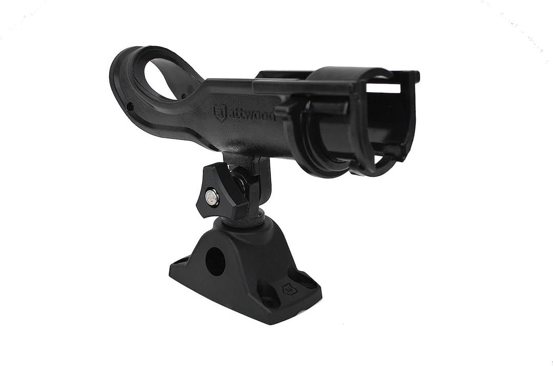Attwood 5009-4 Heavy-Duty Adjustable Rod Holder with Combo Mount, Black Finish
