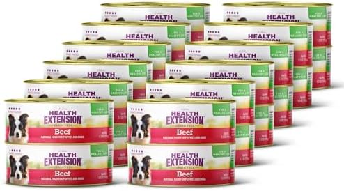 Health Extension 95% Beef Grain-Free Wet Dog Food, High Protein Recipe, Limited Ingredients, Picky Eaters, Ideal for Sensitive Stomachs 5.5 oz (Case of 24)