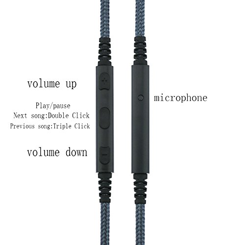 Fantasia Cable Compatible with Sennheiser HD598, HD598 SE, HD518, HD598Cs, HD599, HD569, HD579 Headphones, Remote Volume Mic for iPhone 4.3FT