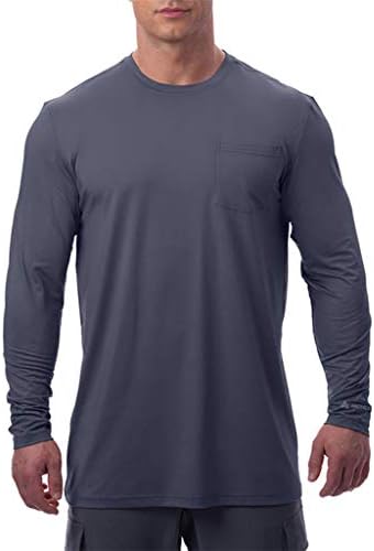 Arctic Cool Men’s Crew Neck Instant Cooling Pocket Workwear Moisture Wicking Performance UPF 50+ Long Sleeve Shirt
