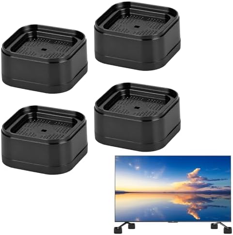 4 Pack TV Stand Riser Blocks, Heavy-Duty Adjustable Height Blocks for Raising TV Stand, Rectangular Adjustable Block Lift