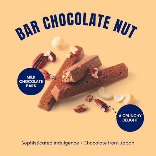 ROYCE' Nut Bar Chocolate - Chocolate Bar with Nuts| Gourmet Snack for Gifting & Indulging | Japanese Chocolate Bar from Hokkaido (12 Pieces of Chocolate)