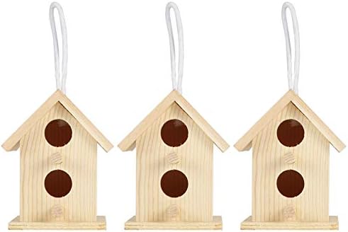 Meiyya Unfinished Birdhouse to Paint for Birdwatching with Perch, MoistureResistant Bird Nests