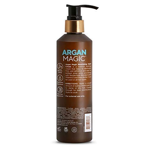 Argan Magic Nourishing Hair Cream - Hydrates, Conditions, and Eliminates Frizz for All Hair Types | Seals in Shine | Paraben Free, (8.5 oz)