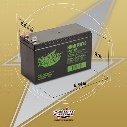 Interstate Batteries High Rate Battery 12V 9Ah SLA AGM VRLA HSL1069