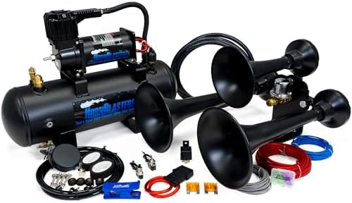 HornBlasters Outlaw Black 228H 2 Gallon All-In-One Train Horn Kit - Easy Install