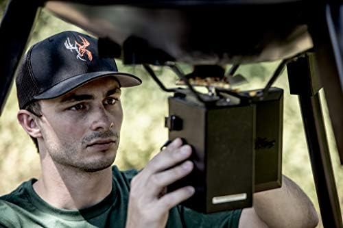 Wildgame Innovations Quick-Set 270 lb Game Feeder | Durable tripod Corn/Pellet hunting feeder, digital timer, 1-4 available feed times & 30-feet radius