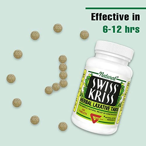 Swiss Kriss Herbal Laxative Tablets, Natural Laxatives for Constipation Relief, Senna Laxative, 250 tablets, (Pack of 2)