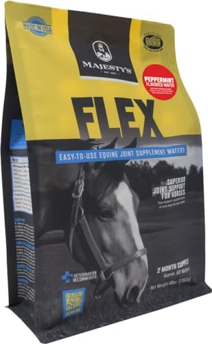Majesty's Flex Wafers - Superior Horse/Equine Joint Support Supplement - Glucosamine, MSM, Chondroitin, Yucca, Vitamin C (Regular, 2 Pack (120 Count Total))