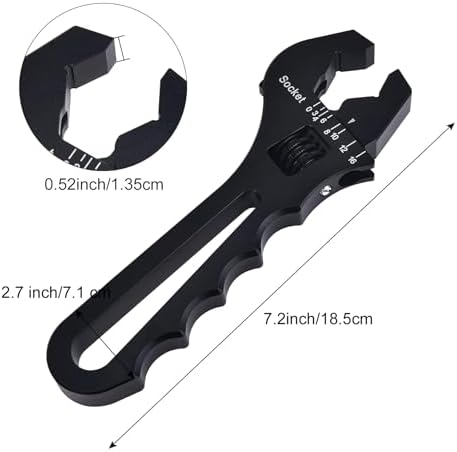 EVIL ENERGY AN Hose Fitting Adjustable Wrench Spanner Lightweight Aluminum 3AN-16AN Blue