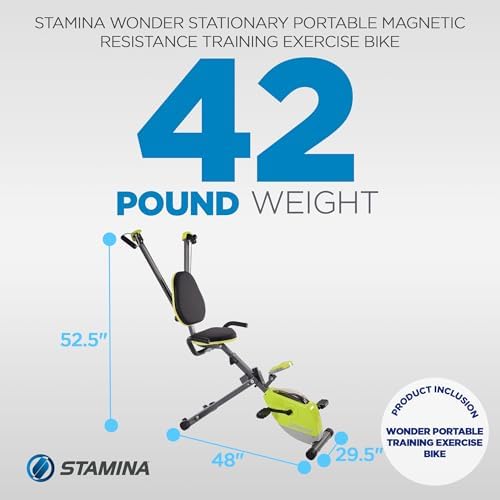 Stamina Wonder Exercise Bike | Build Upper and Lower Body Strength on One Machine | Includes Two Online Workout Videos, Chartreuse and Gray