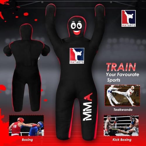 MMA Grappling Punching Dummy for Kids Combat Sports BJJ jiu Jitsu Judo Karate Taekwondo Wrestling Buddies Tackling and Boxing Dummies (47" / 4 Feet) - UNFILLED