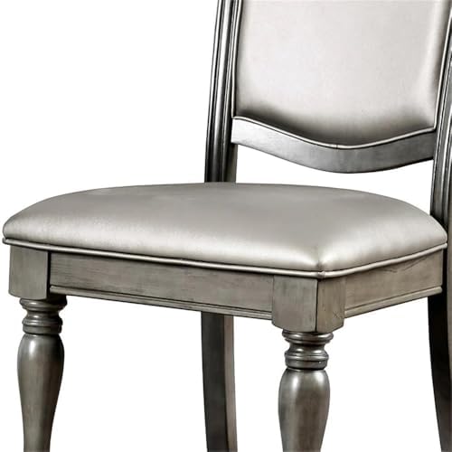 BOWERY HILL 19" Transitional Wood/Faux Leather Side Chair in Cherry (Set of 2)