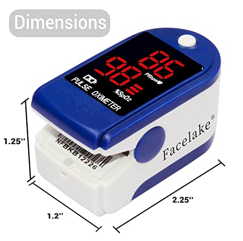 ® FL400 Pulse Oximeter Fingertip with Carrying Case, Batteries, Lanyard, and Warranty (Blue)