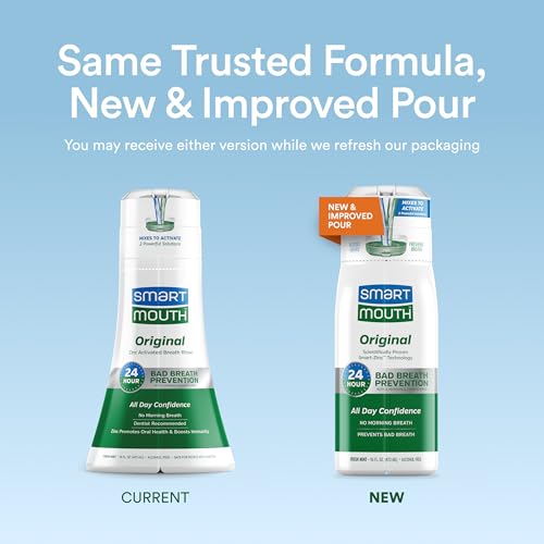 SmartMouth Original & Clinical Zinc Activated Mouthwash Bundle - All-Day Bad Breath Prevention & Healthy Gum Support - Instant Fresh Breath - Sugar