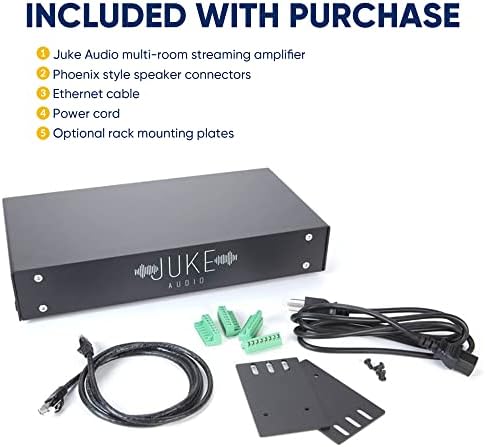 Juke-8: 8 Zone Multi-Room Amplifier | Built-in Music Streaming & Wireless App Control | Supports 8 Audio Sources Simultaneously | Whole Home Audio