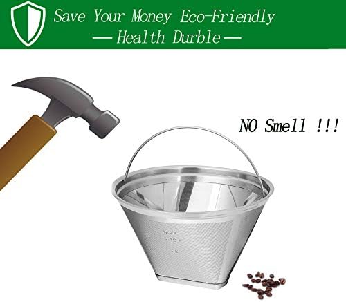 Stainless Steel Reusable Coffee Filters Basket 8 12 Cup Sturdy Permanent Coffee Filter fit for Mr. Coffee Black,Decker Coffee Makers 8 12 cups