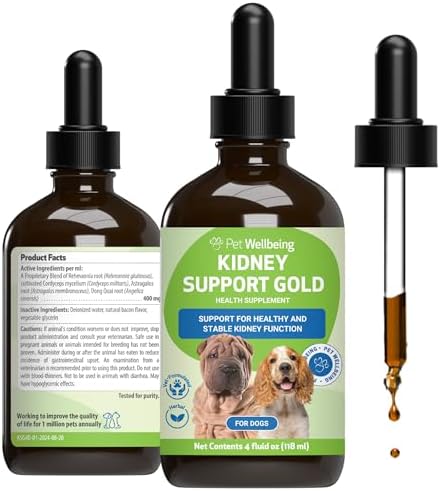 Pet Wellbeing Kidney Support Gold for Dogs - Kidney Care & Hydration, 2 oz