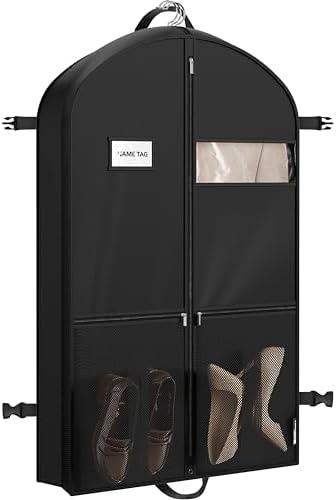 Simple Houseware 43" Travel Garment Bag with Pockets, Heavy Duty Suit Bag